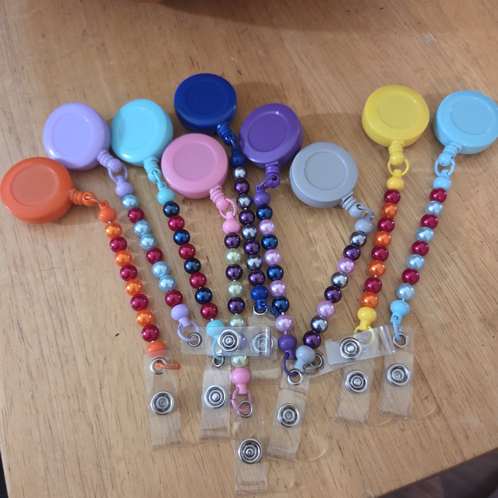 Colorful Beaded Key & Card Holder Set